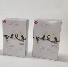 Lot of 2 --- Wondershop 60 LED Mini Christmas Warm White Lights Indoor Outdoor