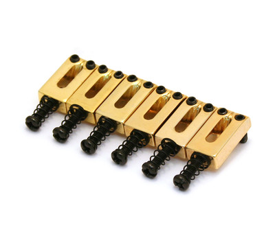 (6) Gold 2-1/16'' Narrow Saddles for Modern/Import Fender Strat  BP-2333-002