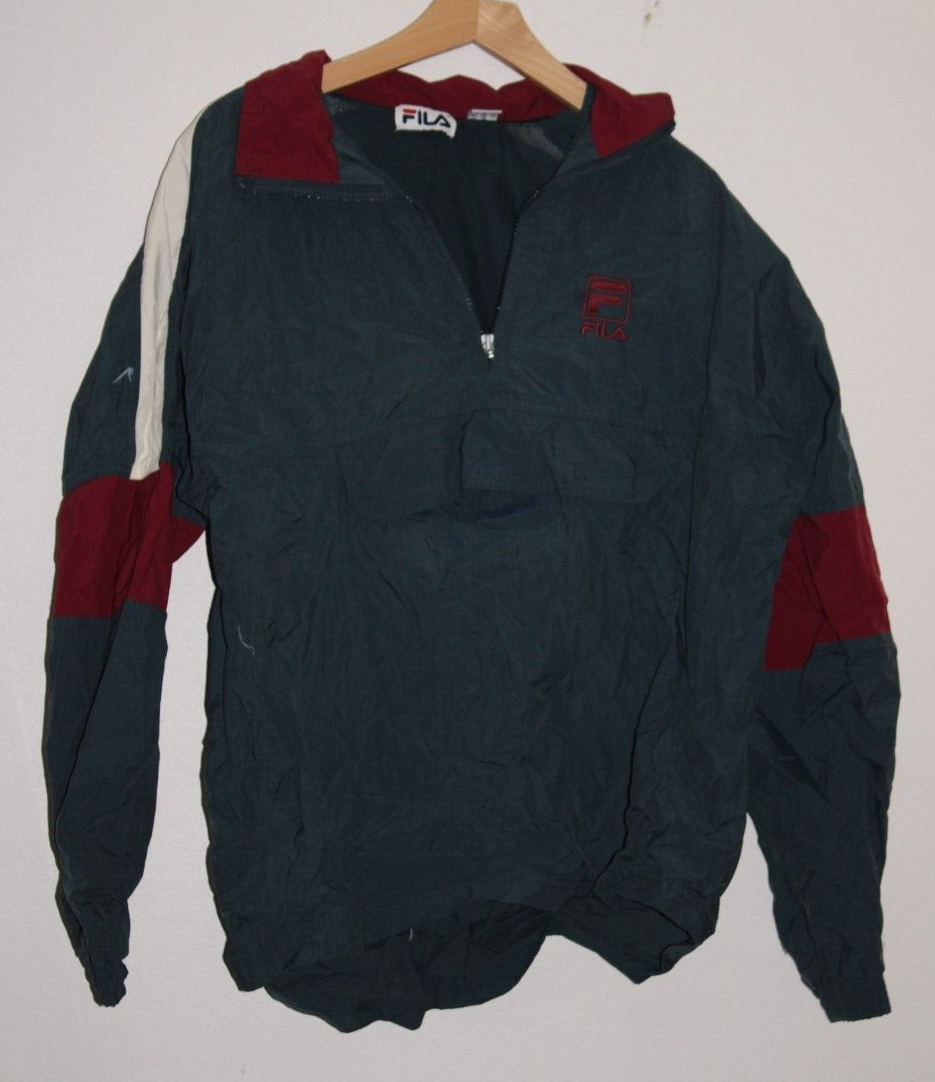 Vintage FILA Windbreaker Jacket Large Pullover 1 4 Zip Y2K