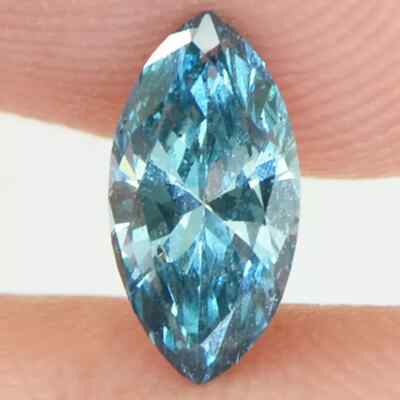 2 Ct Natural Blue Diamond Marquise Shape VVS1 D Grade Certified.