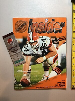 1999 Cleveland Browns vs Tennessee Titans Football Program Ticket Stub 
