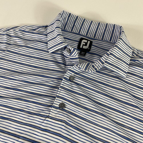 Footjoy Poloshirt Herren XL blau gestreift Golf Performance Stretch Country Crest