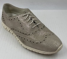 Cole Haan Zerogrand Shoes Women's 8.5 Gray Casual Wingtip Oxford W27409
