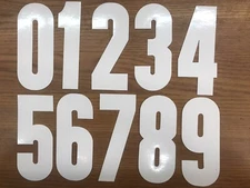 Motocross Numbers 6" inch White 0 1 2 3 4 5 6 7 8 9 Vintage MX AHRMA Free Ship