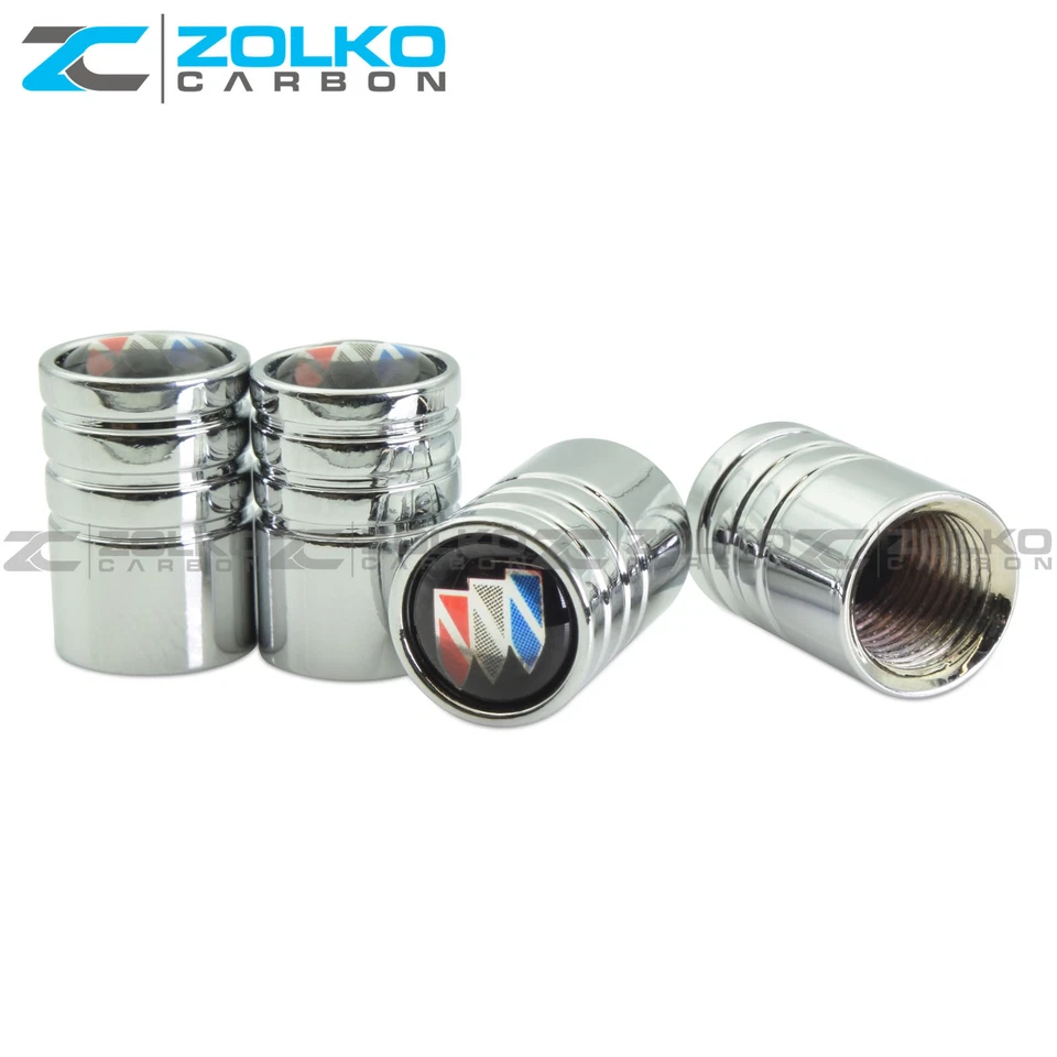 BUICK VALVE STEM CAPS WHEEL TIRE CHROME - US SELLER VE49 - Image 2 of 4