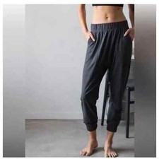 Lunya Restore Thermal Waffle Knit Draped Lounge Joggers Dark Gray Sz M NWT 148