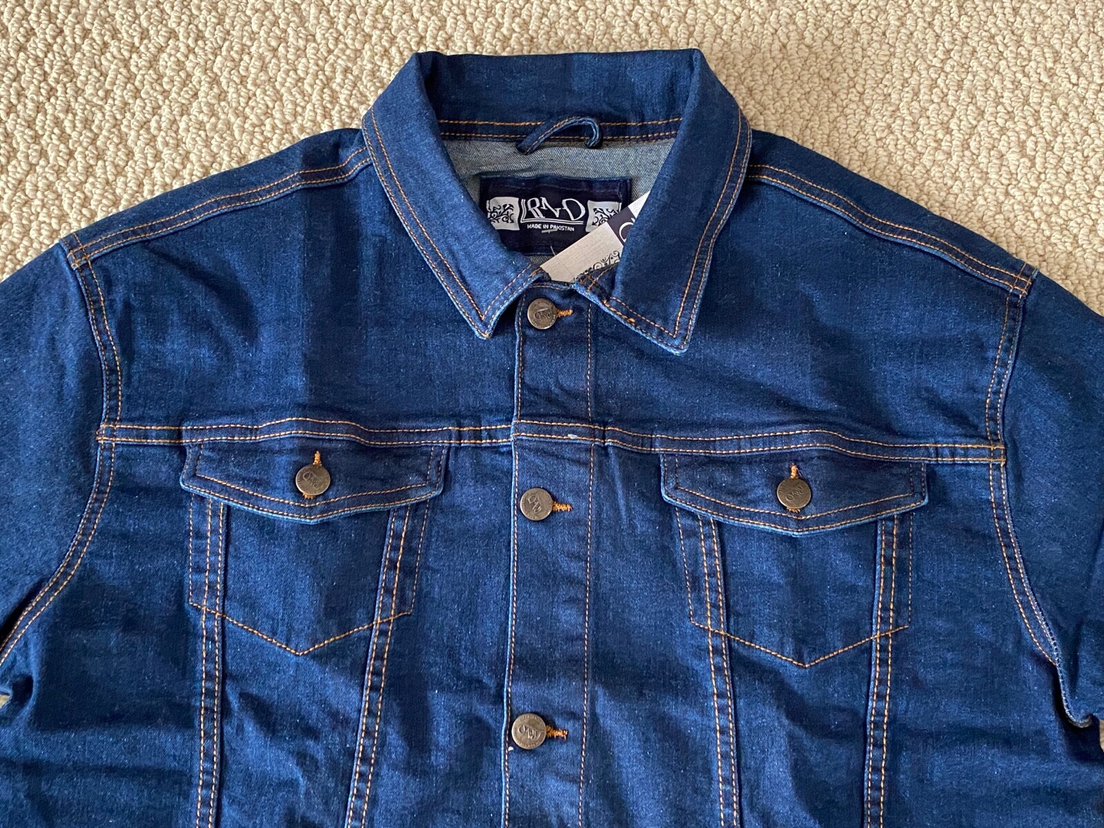 NWT Men's RND Denim Classic Dark Blue Button Denim Jean Jacket ALL