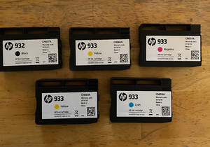 Ink Cartridges hp 932 and 933 EMPTY  Never Filled Qty 5