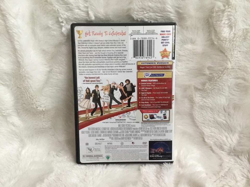 High School Musical 3: Extended Edition (DVD, 2009) - Disney - Tested Works CIB - Image 3 of 3