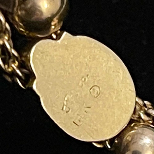 Antiguo brazalete de colección de oro amarillo de 14 quilates con dije de piedras preciosas y perlas de ópalo - Imagen 6 de 8