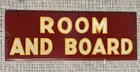 Vintage Tin Metal Hetrolite Sand Reflective Lettering Sign,  Room And Board 1940