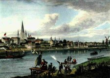 Bonn, um 1868, nach altem Stich - breitrandig für Rahmen 30 cm x 40 cm