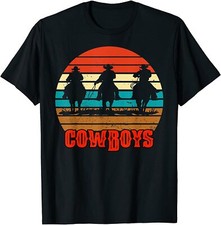 NEW LIMITED Rodeo Cowboy Bronco Horse Retro Sunset T-Shirt