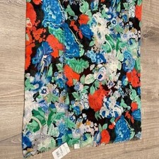 New Floral Scarf Blue Reds K6