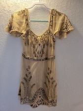 Free People Notting Hill Mini Slip Dress. Vintage Beaded. Size XS