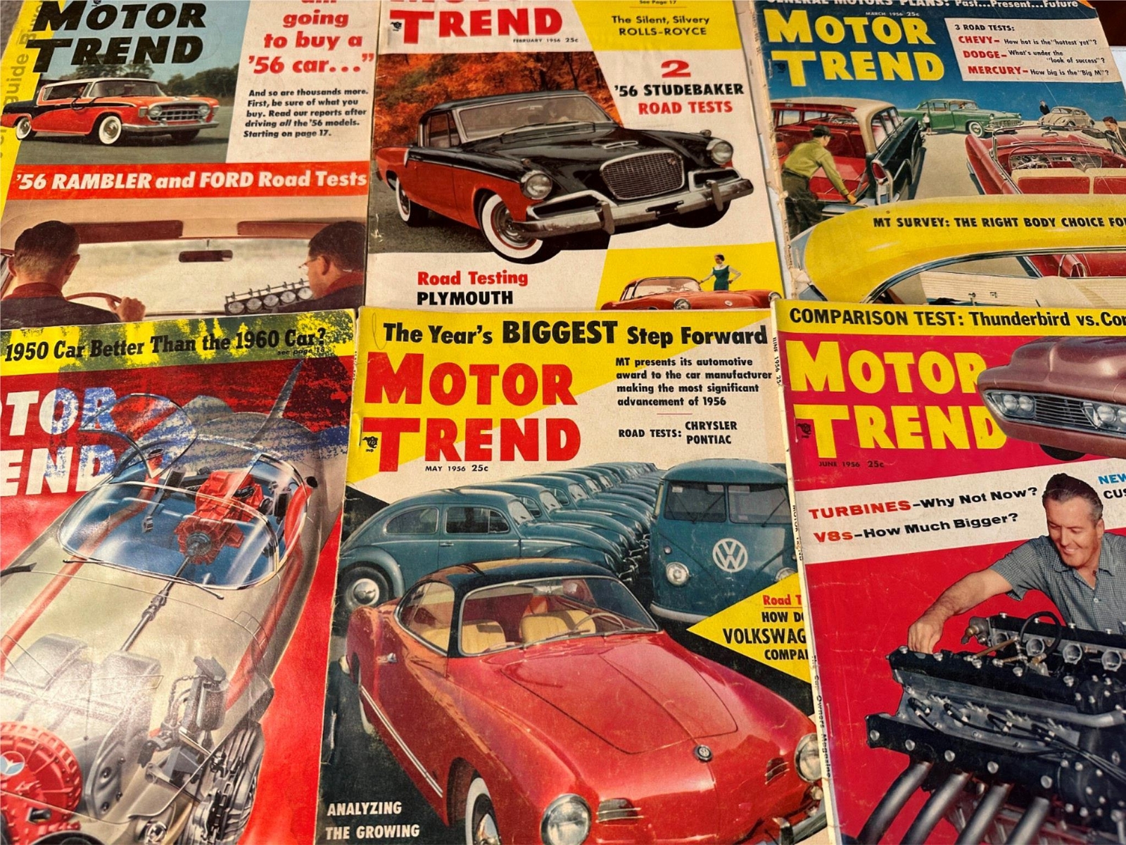 Motor Trends 1956 Complete  All 12 Different Sports Car Magazine (Lot MT08)