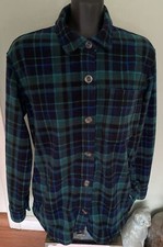 Women  s EDDIE BAUER Fleece Plaid Button Up Shirt, Size Small Soft 