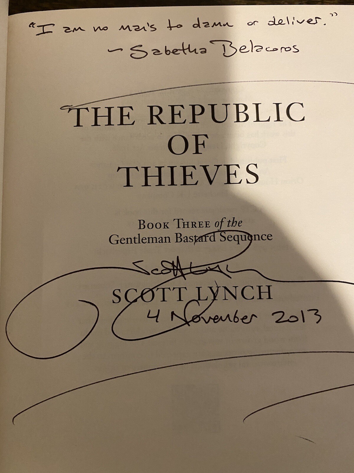 The Gentleman Bastard Sequence Ser. The Republic of Thieves by Scott