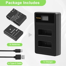 2x EN-EL14 EL14a Battery & Dual Charger for Nikon D5200 D5100 D3500 D3200 P7800