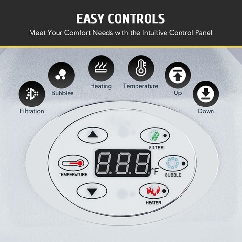 4 Person Inflatable Hot Tub Bathtub Pool w 120 Massage Jets Air Pump 6ft Black - Picture 6 of 12