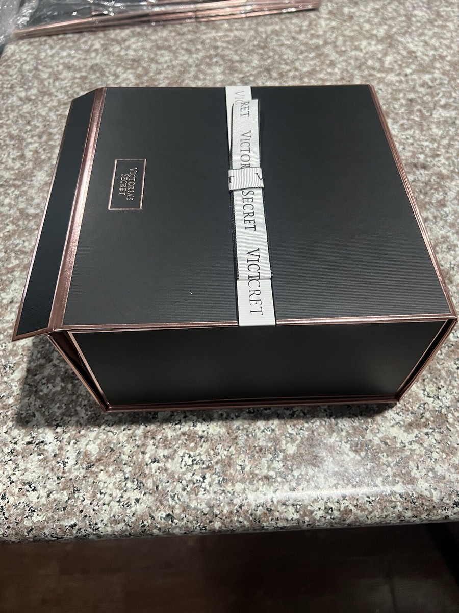 Victoria's Secret Empty Black Pink Metallic Gift Box Tissue Small