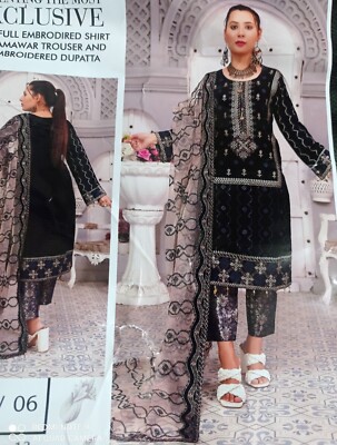 Super sale Three weeks left BareezeVelet Full Embroidered Shirt With Jamawar 