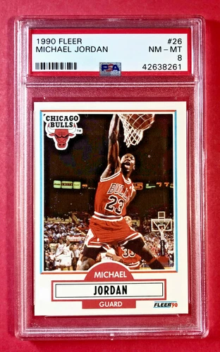 1990 Fleer Michael Jordan #26 Chicago Bulls (ROY/5x MVP/14x AS/HOF) PSA 8 NM-MT