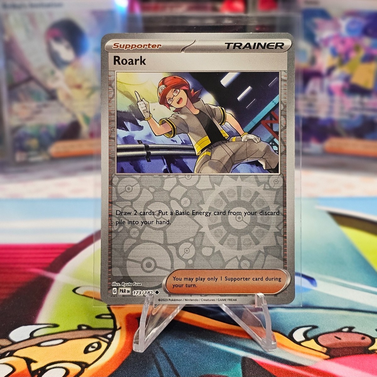 roark pokemon card value Amazon.com: Pokemon - Roark 242/182 - Paradox Rift - Full Art - Ultra Rare main image 1