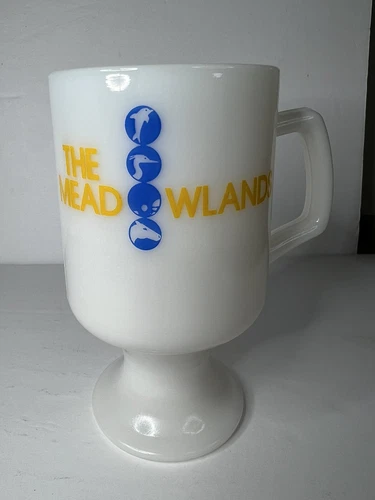 The Meadowlands Vintage Mug - New Jersey Marshlands - Milk Glass - Racetrack