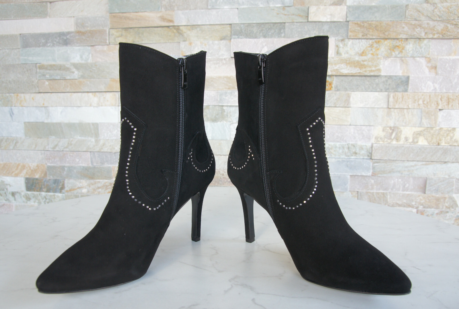 Bottines Motard Richmond 6305 Noir Cuir Veau - Taille 37 - Talon 5,3cm - Neuf Avec Boîte