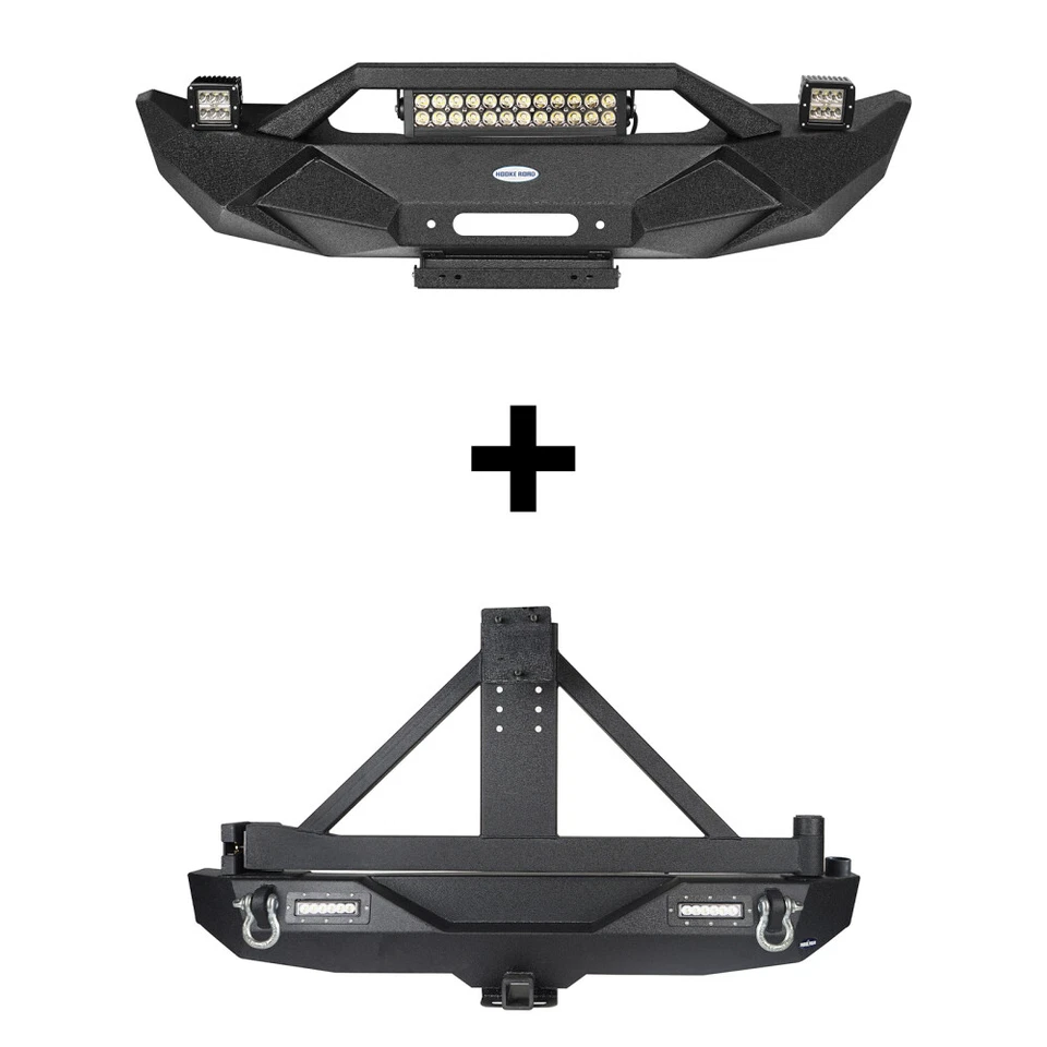 Hooke Road Front or Rear Bumper w/ Led Lights for Jeep Wrangler JK 2007-2018 Foto 2 de 4