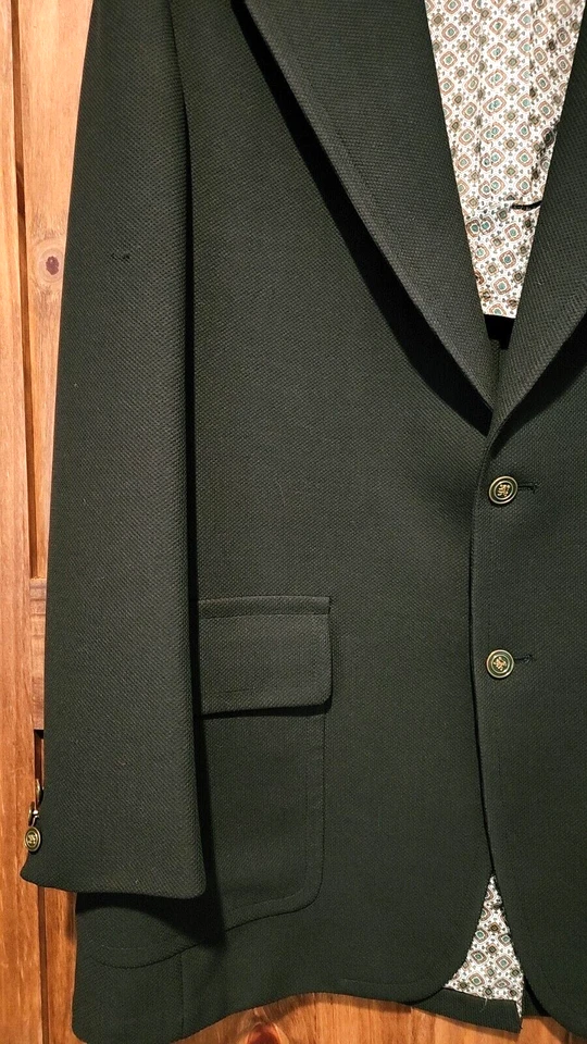 Vtg Cricketeer 60s Two-Piece Suit Mens 44 Green Jacket Check Pants 36x31 Union - Image 4 of 4