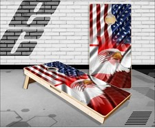 Canadian Flag Blend Eagle 2 Cornhole Boards Bean Bag Toss Game
