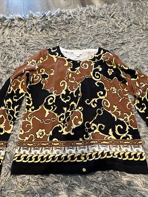 Ladies Buttoned blouse charter club weekend Chains Pattern