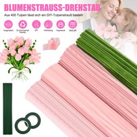 Pfeifenreiniger Blumen Set, 400 StüCk Pfeifenputzer Zum Basteln, Pfeifenreiniger