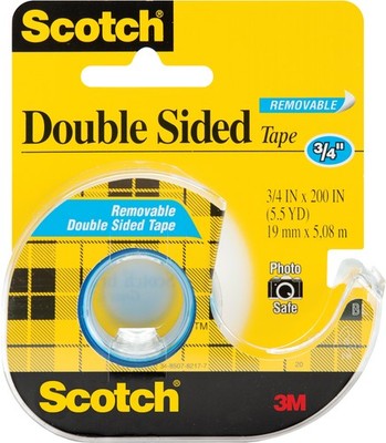 Scotch abnehmbares doppelseitiges Klebeband - 0,75 Zoll x 200 Zoll - 238-3M