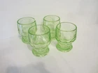 VTG  Anchor Hocking 8 Oz Uranium Glass  Georgian Honeycomb Tumblers   VGC