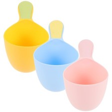 3Pcs Plastic Bath Cup, Rinsing Hair, Kitchen Use, Ergonomic Handle Water Ladle
