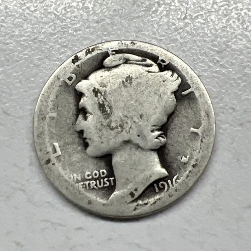 1916 MERCURY SILVER DIME ACTUAL COIN Get More Today & Save Shop Here Buy Here