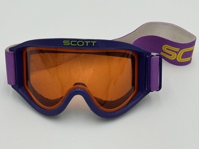USED Vintage Scott Motocross Goggles Purple MX BMX Original Strap Made in USA V8