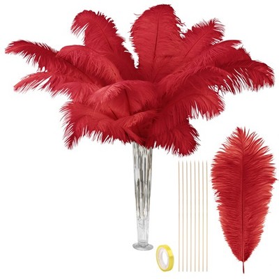 10 PCS 28 Inch Gray Large Natural Ostrich Feathers Bulk Wedding Vase Crafts