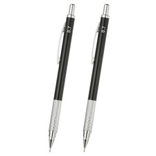 2Pcs, Mechanical Pencil 0.7mm Medium Point for Drawing Black