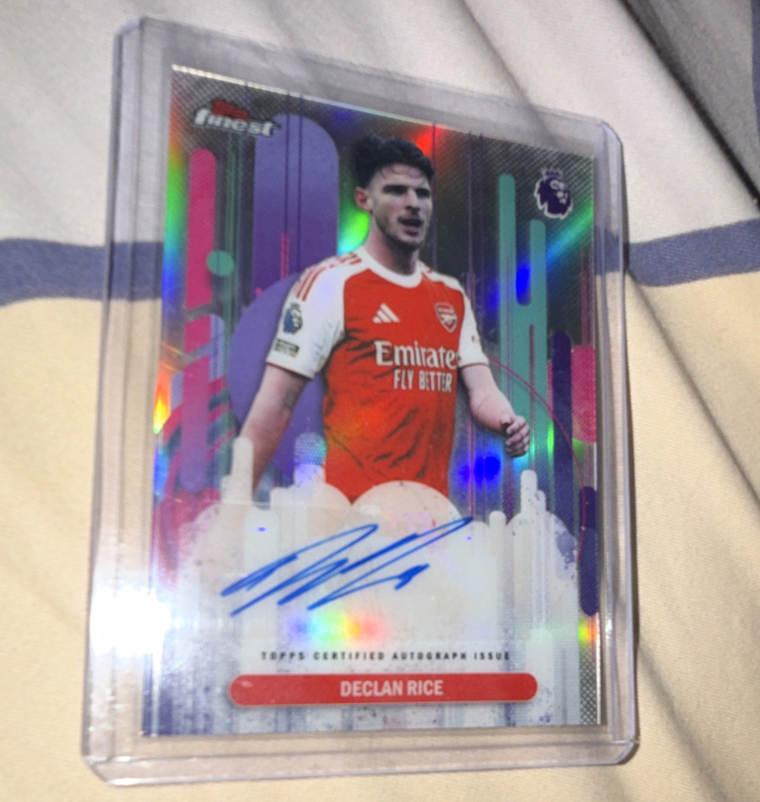 Topps Finest Premier League 2026 Declan Rice Arsenal Hard Signed Auto FA-DR