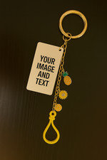 Personalized double sided shape keychains with colorful charms