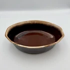 McCoy Pottery Brown Drip Oval Baking Dish 7070 USA Oven Proof Vintage Casserole