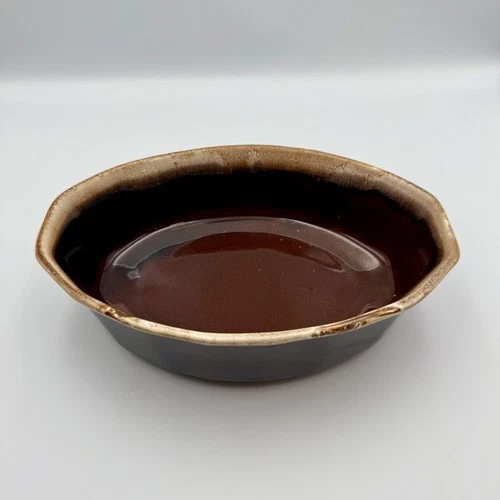 McCoy Pottery Brown Drip Oval Baking Dish 7070 USA Oven Proof Vintage Casserole