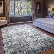 Area Rug 5×7, Vintage Boho Rug,Ultra-Soft Low Pile, Washable, Non Slip,Stain 