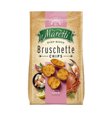 BRUSCHETTE MARETTI ROYAL CRAB Flavor Oven Baked Bread Chips Snacks 70g