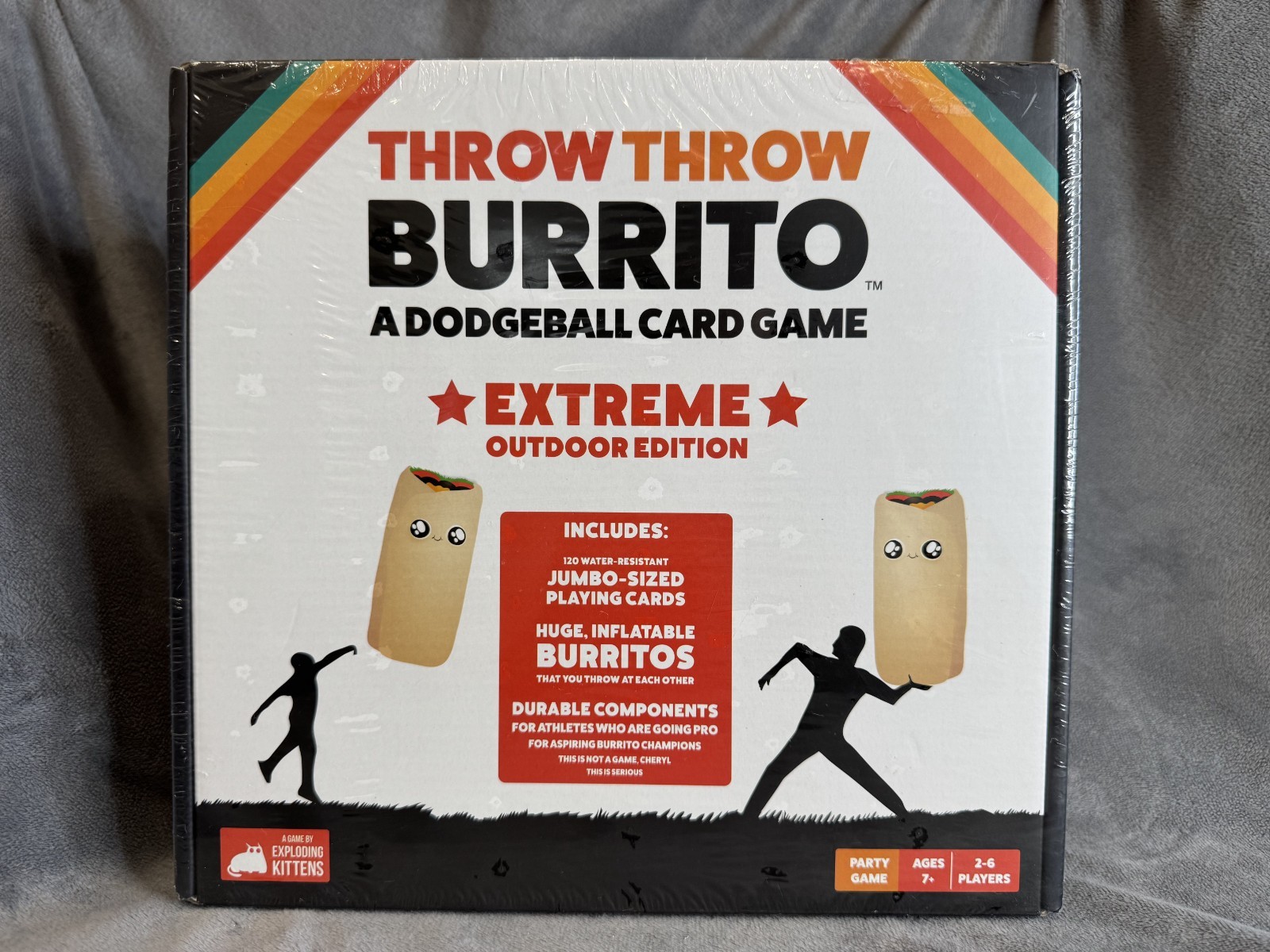 New Throw Throw Burrito Game Extreme Outdoor Edition Jumbo-Sized Playing Cards