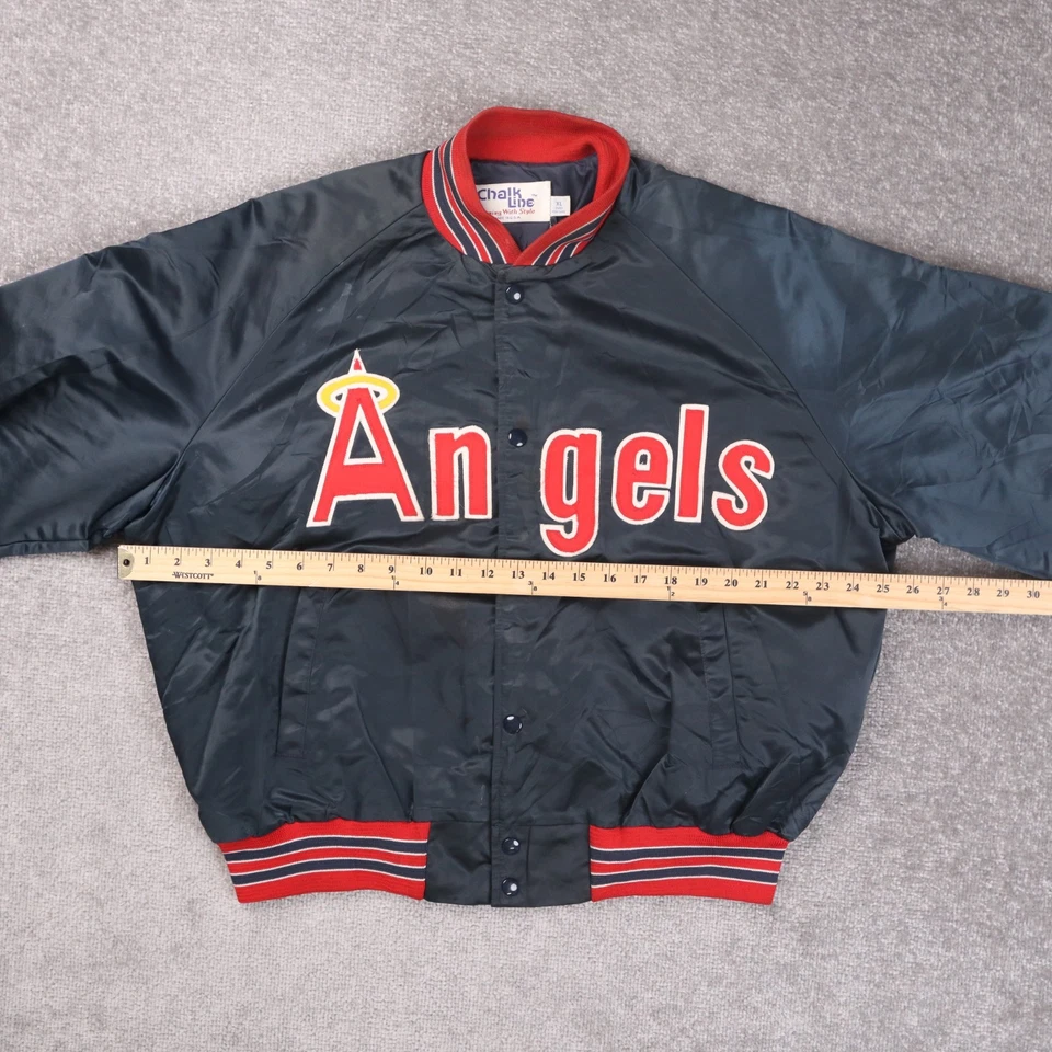 Chaqueta de béisbol vintage de los 90 Chalk Line Angels con botones para mujer Foto 3 de 4